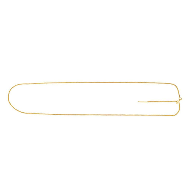 14K Gold 1.1mm Endless Adjustable Round Wheat Chain