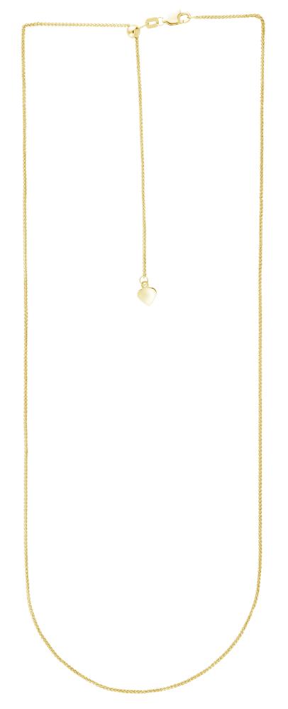 14K Gold 1mm Adjustable Wheat Chain