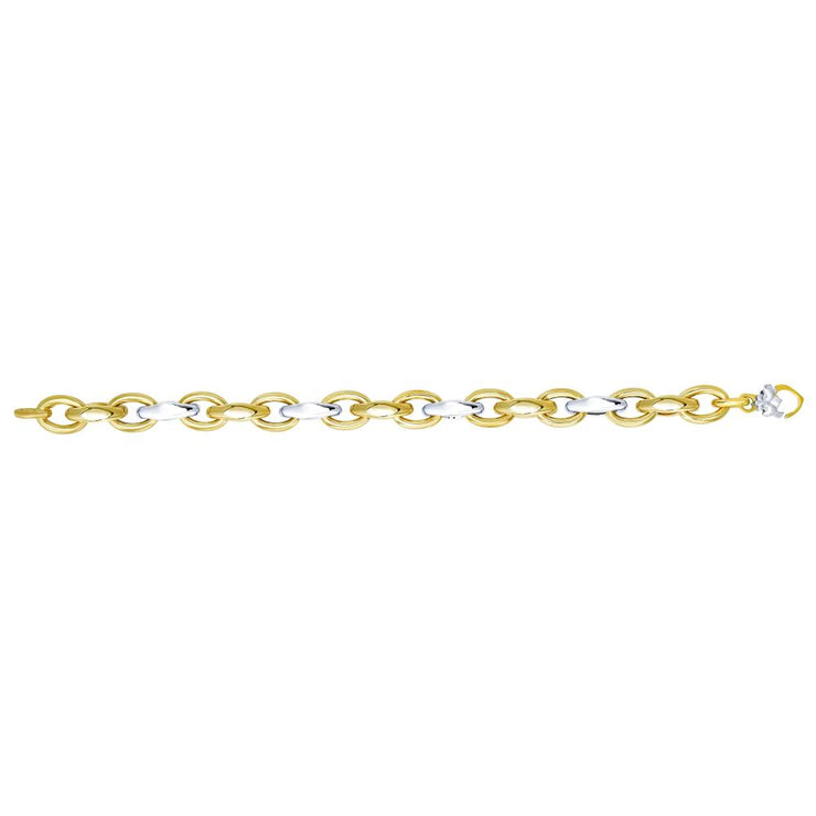 14K Two-tone Gold Alternating Three Plus One Heritage Link