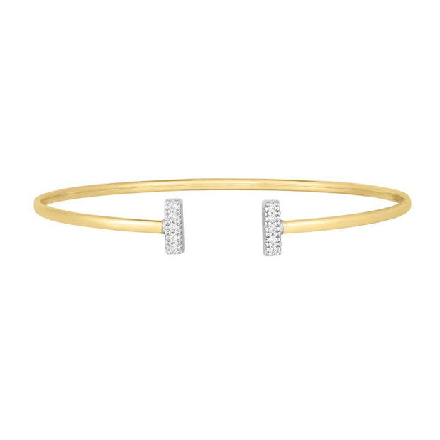 14K Diamond Tee Bar Bangle
