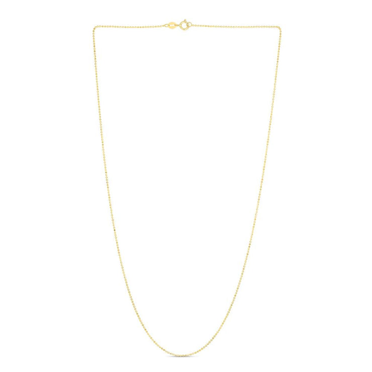 14K Gold 0.9mm Diamond Cut Bead Chain