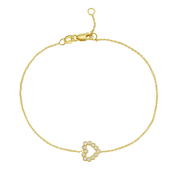 14K Petite Diamond Heart Bracelet
