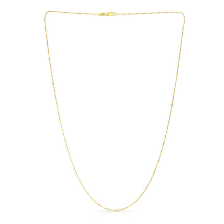 14K Gold 0.87mm Diamond Cut Cable Chain