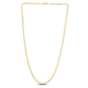 14K Gold 3.2mm White Pave Curb Chain