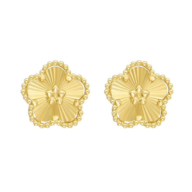 14K Gold Daisy Earrings