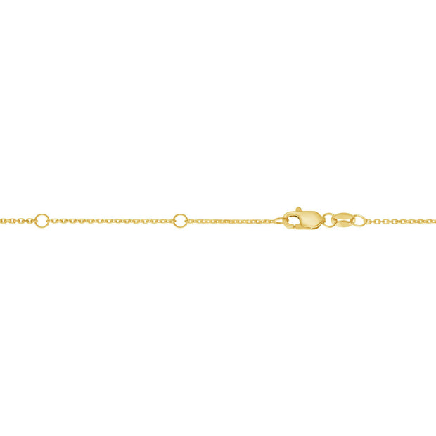14K Gold 0.87mm Double Extendable Diamond Cut Cable Chain