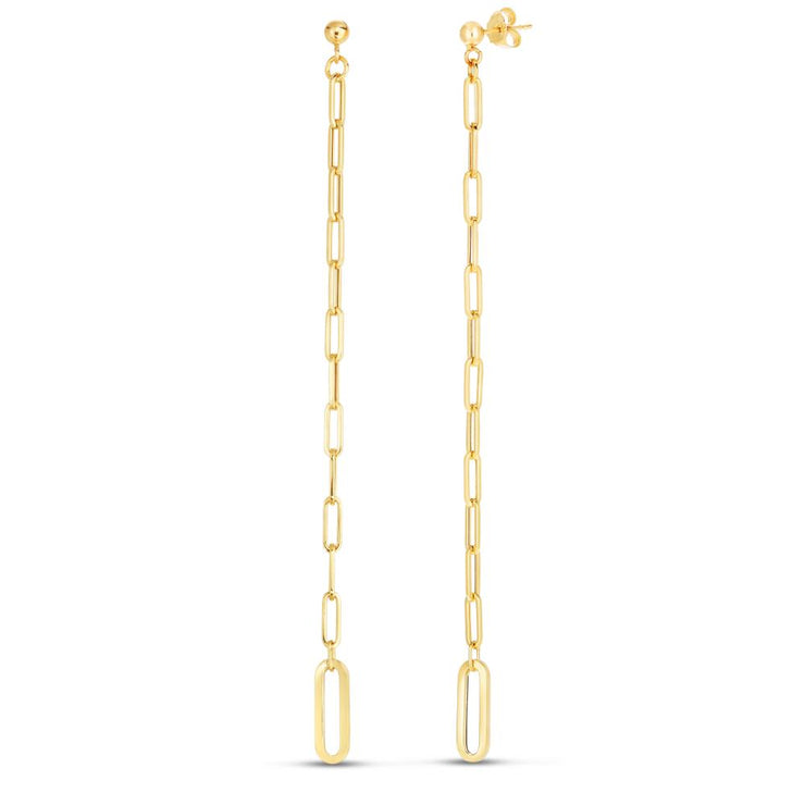 14K Paperclip Shoulder Duster Earring