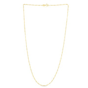 14K Gold 1.3mm Figaro Chain
