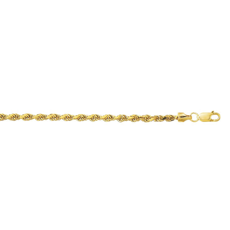 14K Gold 3.2mm Lite Rope Chain
