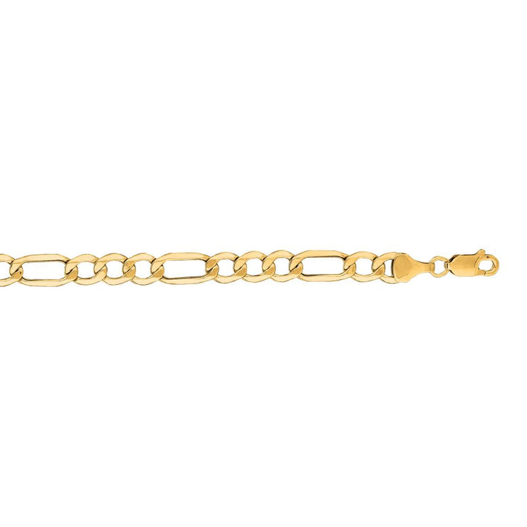 14K Gold 6.6mm Lite Figaro Chain