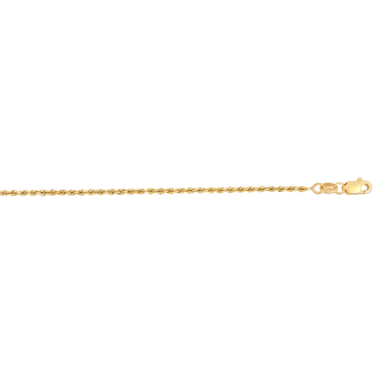 14K Gold 22"" 1.4mm Diamond Cut Royal Rope Chain