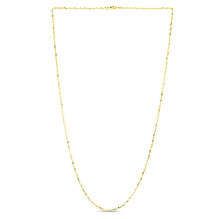 14K Gold 1.3mm Singapore Chain