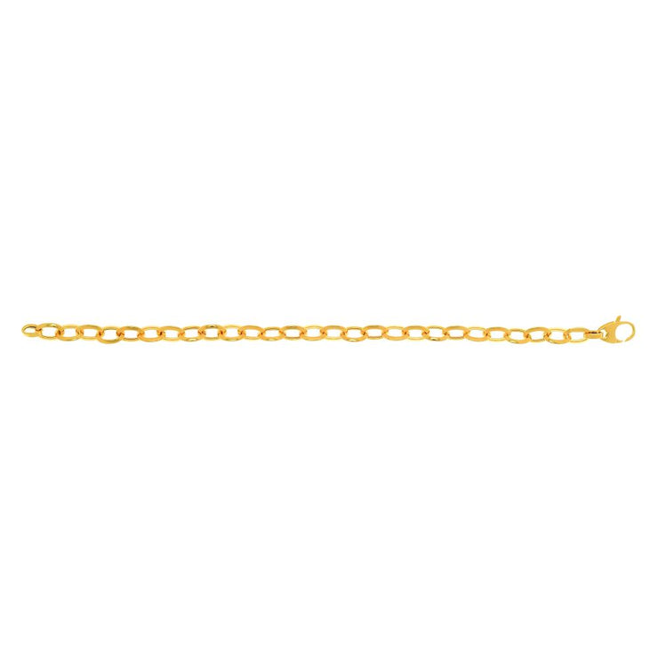 14K Gold Polished Mini Oval Link Chain