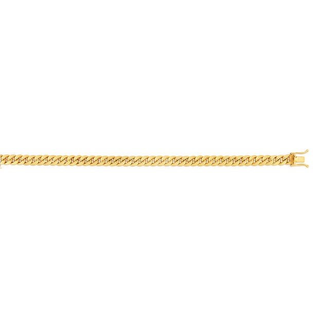 14K Gold 18"" 4.5mm Semi-Solid Miami Cuban Chain