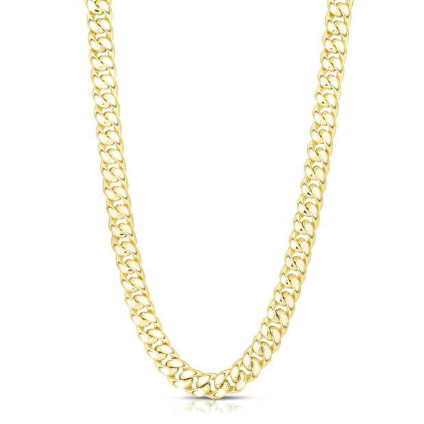 14K Gold 9"" 11.1mm Semi-Solid Classic Miami Cuban