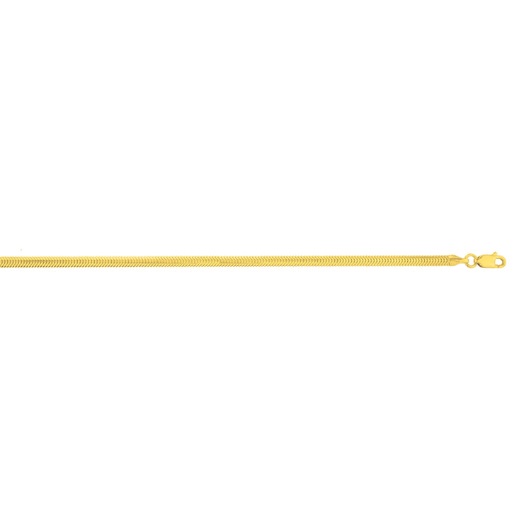 14K 3.3mm Oval Snake Chain