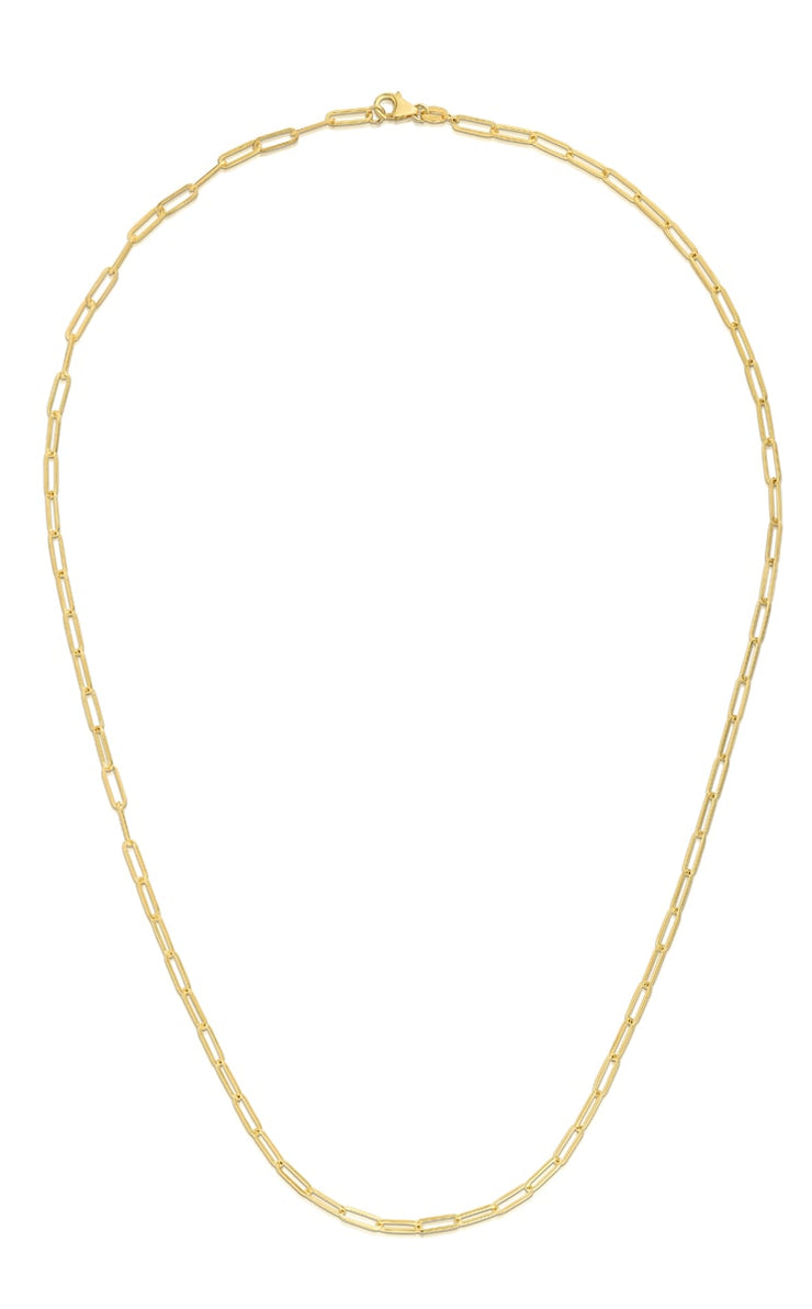 14K Gold 2.1mm Paperclip Chain