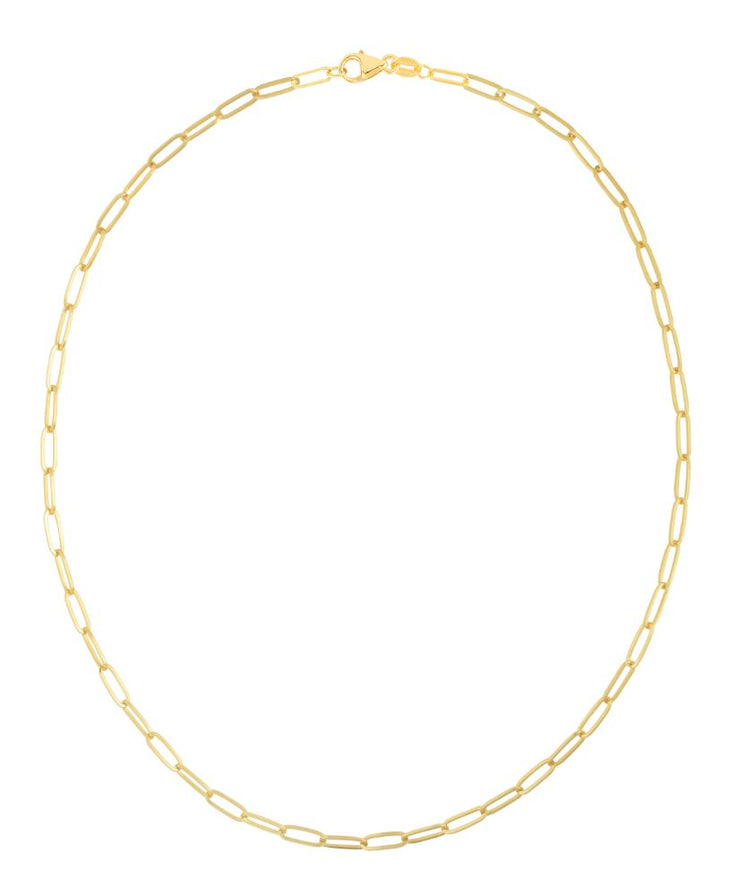 14K 3.5mm Paperclip Chain