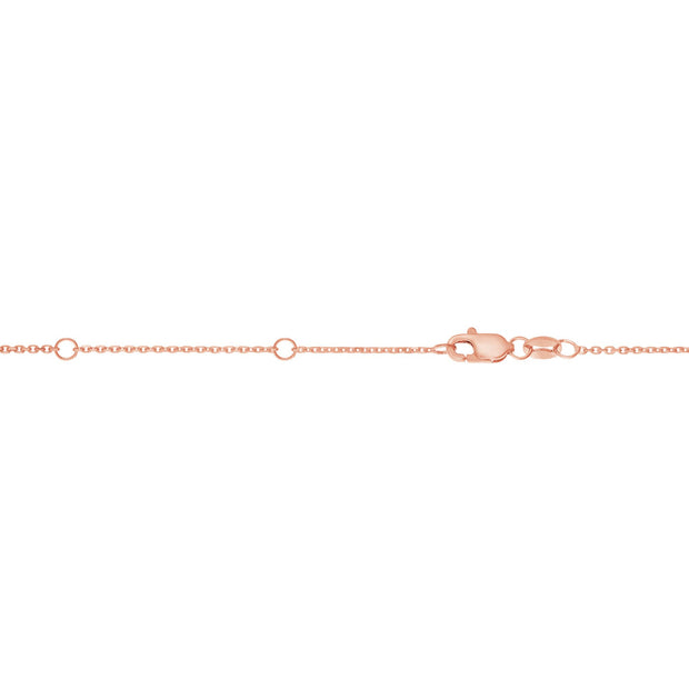 14K Gold 0.87mm Double Extendable Diamond Cut Cable Chain