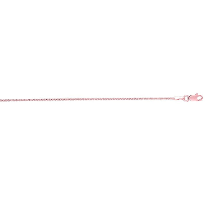 14K Gold 1mm Round Wheat Chain