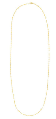 14K Gold Diamond Shape Mirror Chain