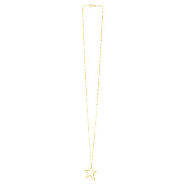14K Open Star Necklace