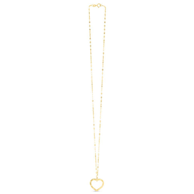 14K Reversible Heart Necklace
