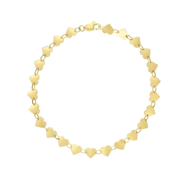 14K Heart Mirrored Chain Necklace
