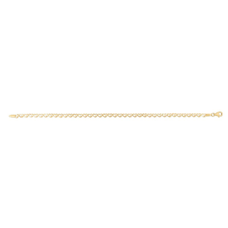 14K Gold Heart Link Bracelet