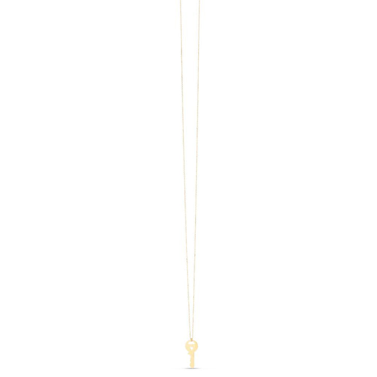 14K Gold Heart Key Necklace