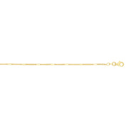 14K Gold 1.3mm Polished Bar Station Saturn Chain