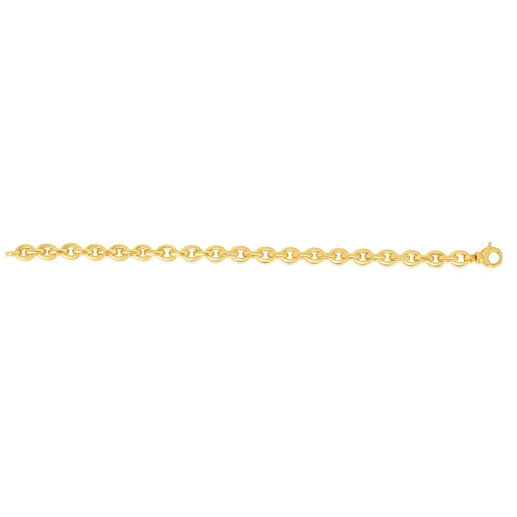 14K Gold Polished Oval Rolo Inspired Link Chain