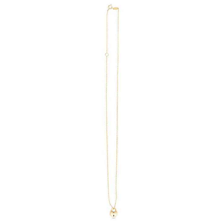 14K Gold Padlock Necklace
