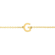 14K Mini Initial G Bracelet