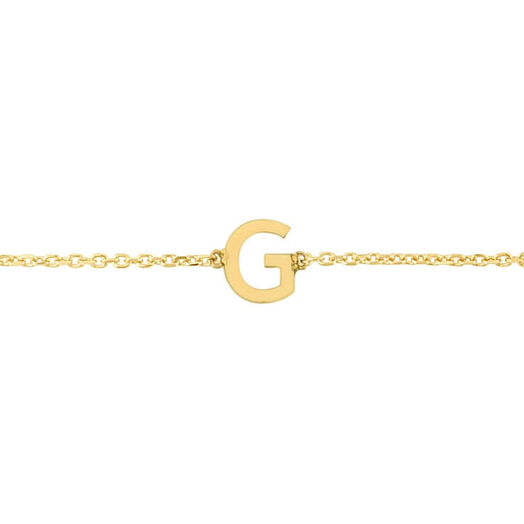 14K Mini Initial G Bracelet