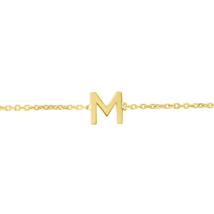 14K Mini Initial M Bracelet