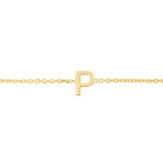14K Mini Initial P Necklace