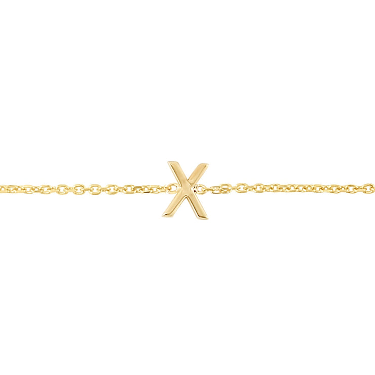 14K Mini Initial X Necklace