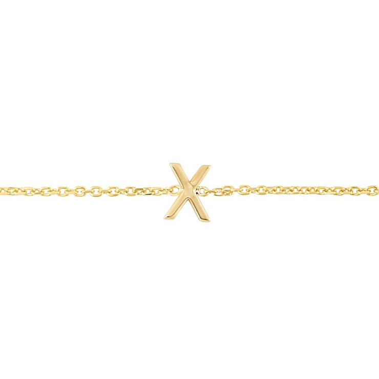 14K Mini Initial X Necklace