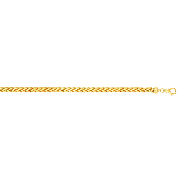 14K Gold 22"" 4mm Diamond Cut Round Franco Chain