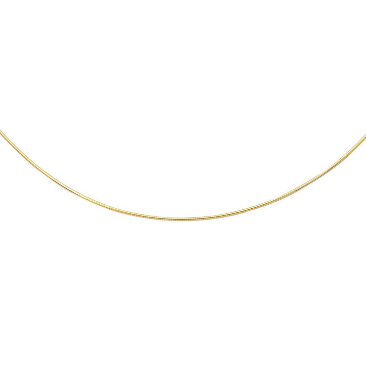 14K Gold 1.5mm Round Omega with Screw Back Lock