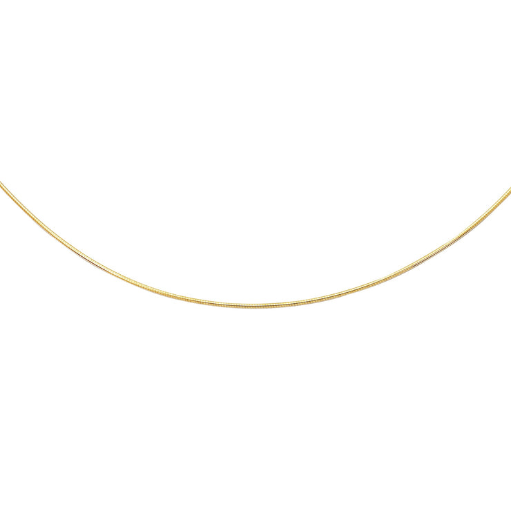 14K Gold 1.5mm Round Omega with Screw Back Lock