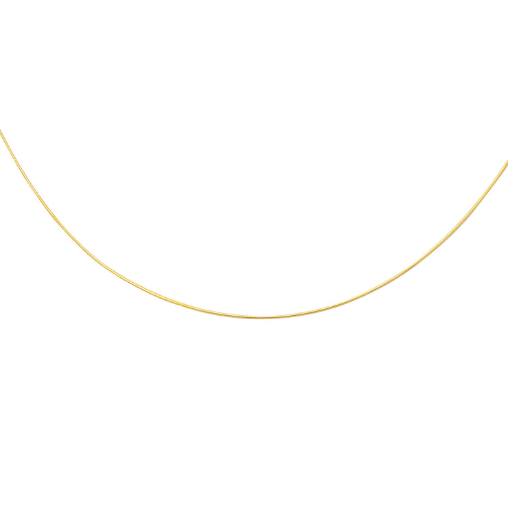 14K Gold 1mm Round Omega with Screw Back Lock