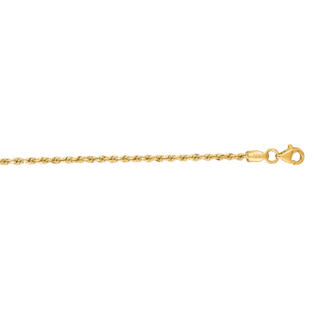 14K Gold 16"" 1.8mm Royal Rope Chain