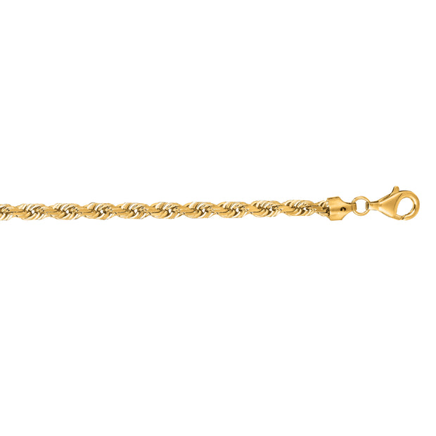 14K Gold 26"" 5.4mm Diamond Cut Royal Rope Chain