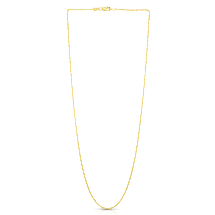 14K Gold 1mm Round Wheat Chain