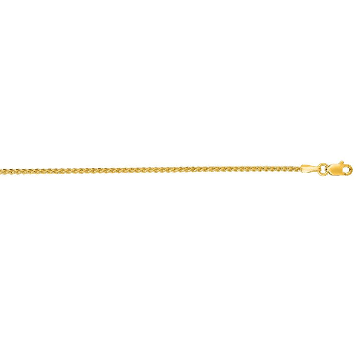 14K Gold 1.5mm Round Wheat Chain