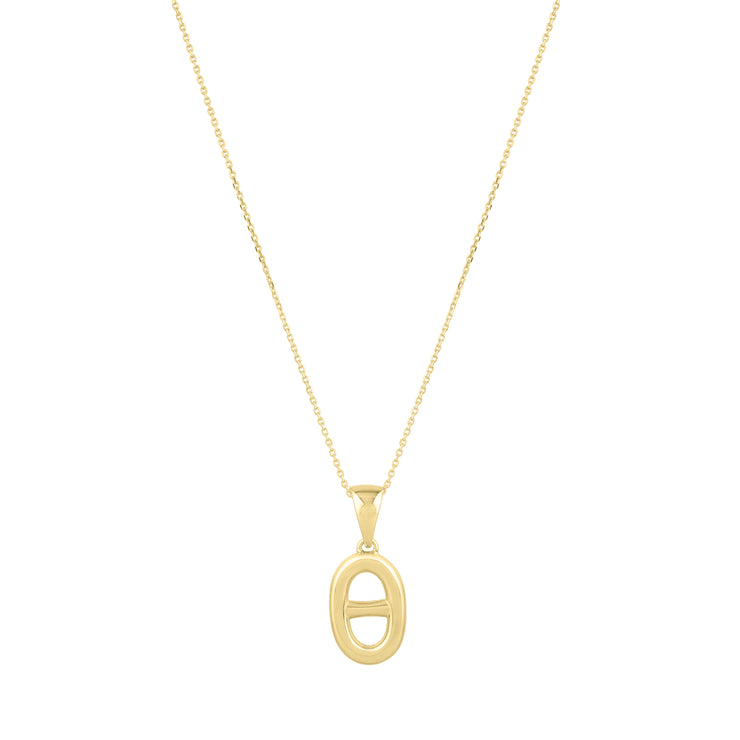 14K Puff Mariner Link Pendant