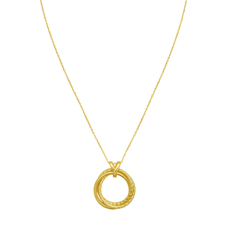 14K Interlocking DC Trinity Necklace