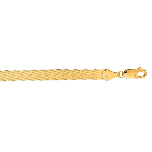 14K Gold 16"" 6mm Imperial Herringbone Chain